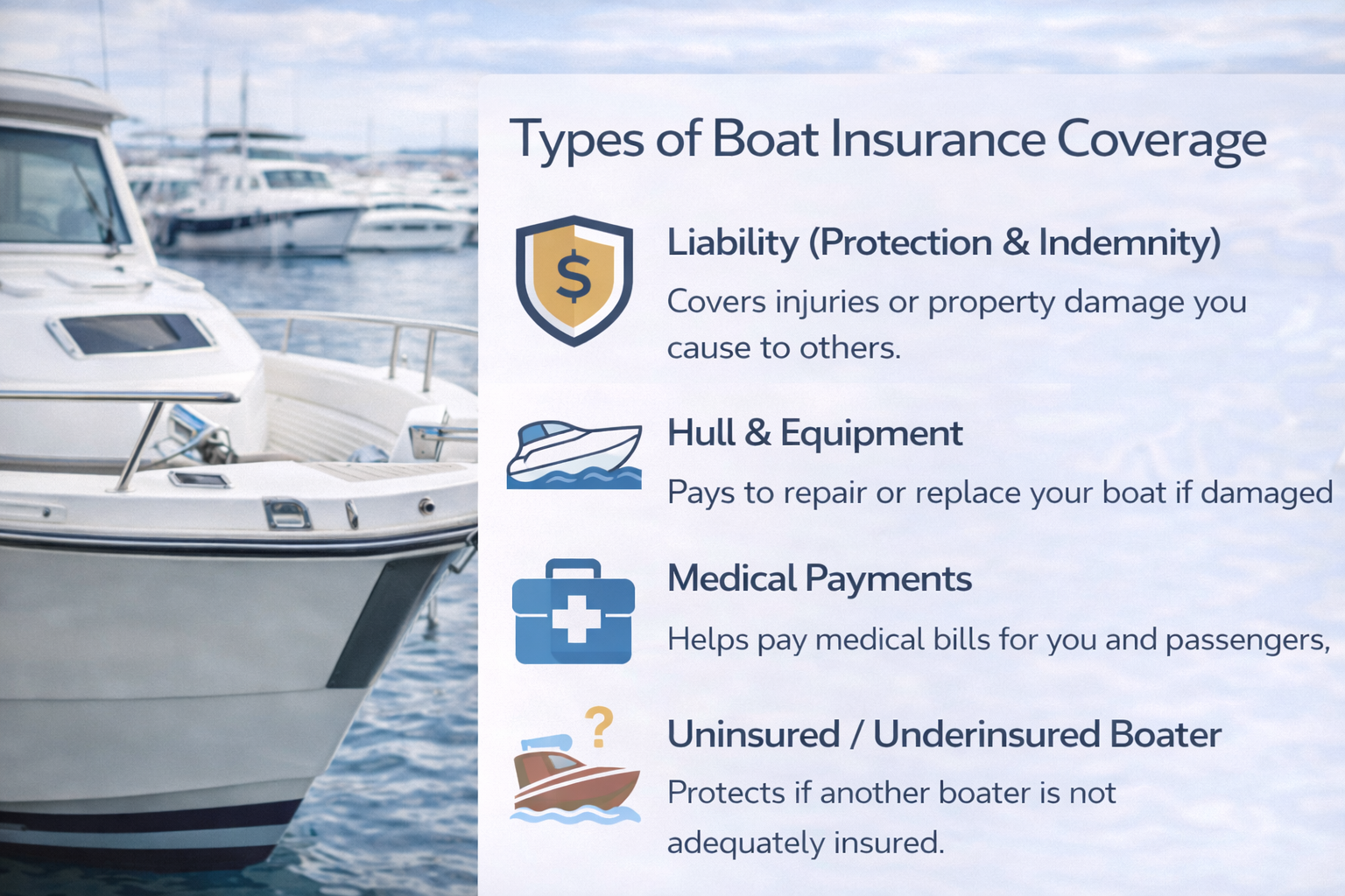 Boat Insurance Coverage Types